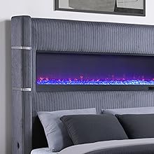 Coaster Home Furnishings Upholstered Bed With Flame Visualizer