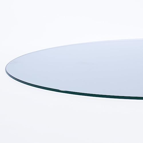 20" Round 1/2" Thick Glass Table Top with Flat Polished Edge and Tempered