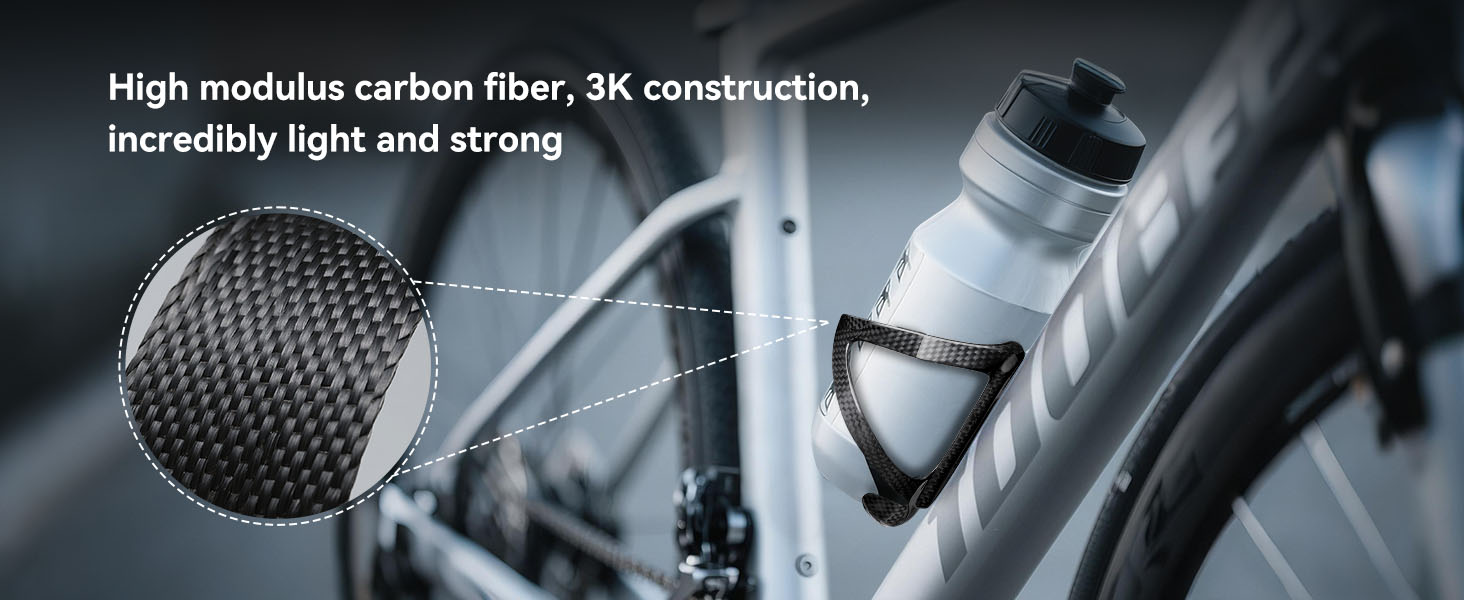 PERGEAR Carbon Fiber Lightweight Bicycle Water Bottle Cage for Cycling