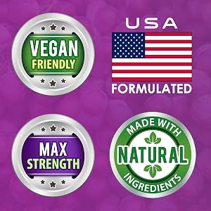 vegan vegetarian veggie capsules 180 120 90 60 tablets pills natural ingredients USA max strength