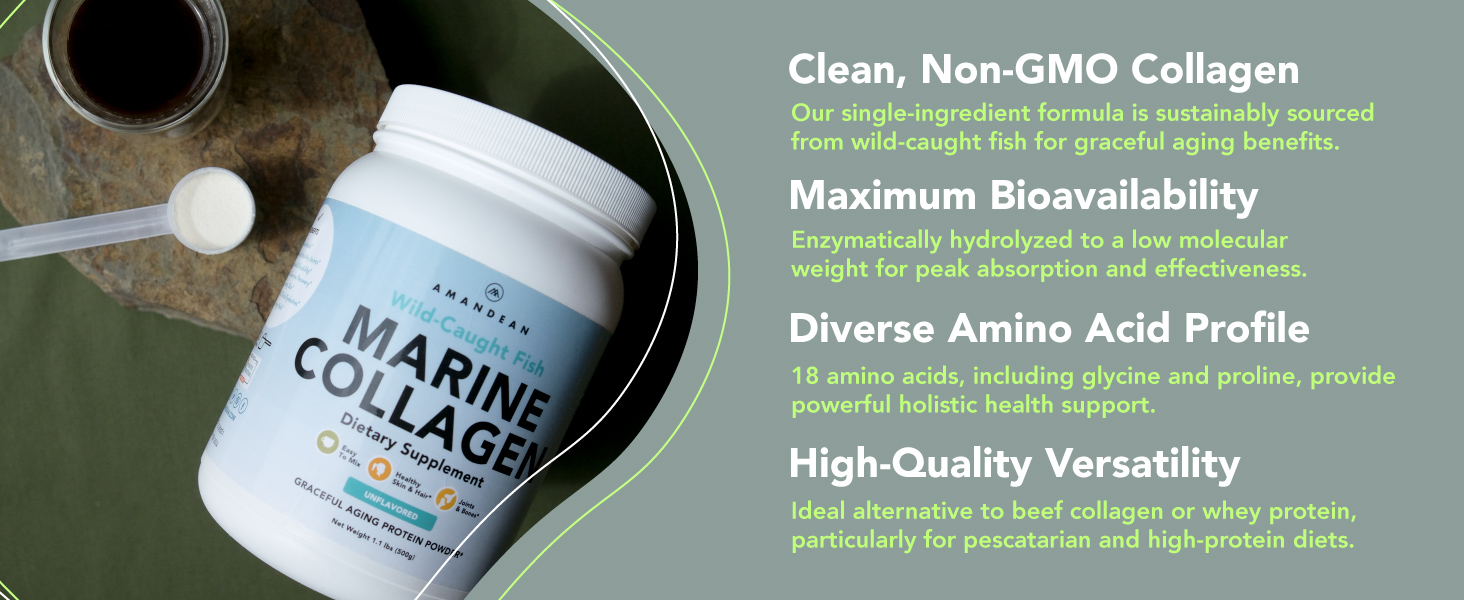 amandean marine collagen collagen type 1 marine collagen non gmo collagen premium collagen