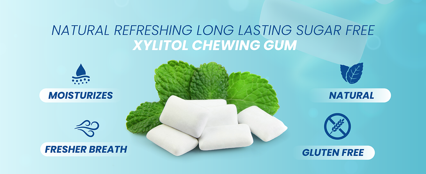 xylitol gum bubble sugar chewing dry mouth bad breath sugarfree natural teeth whitening mints candy