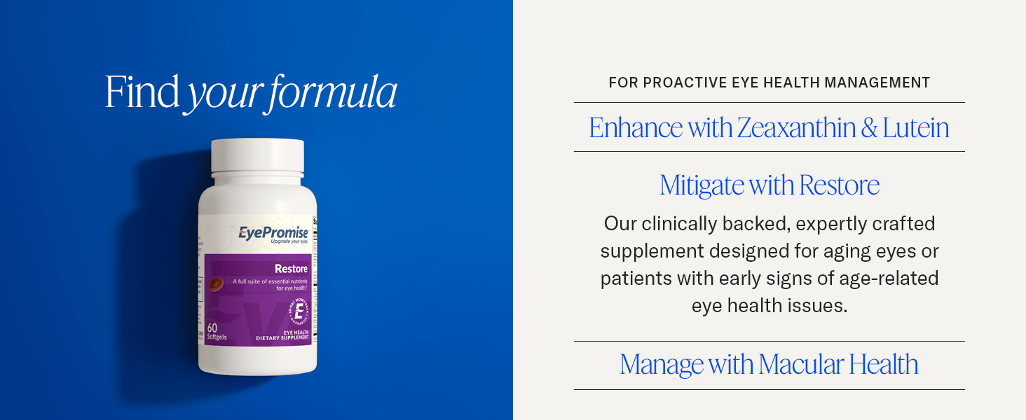 Mitigate with Restore: Designed for aging eyes