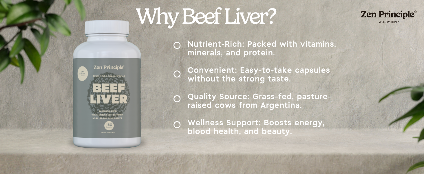 grass fed, liver capsules, desiccated beef liver