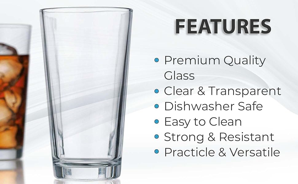 Drinking Glasses Set 18 Piece Mixed Glassware Set By , 6 Highballs 17 Oz. 6 Whiskey Glasses 13 Oz.
