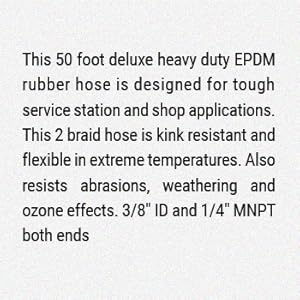 1635 50 Foot EPDM 3/8" ID Rubber Air Hose description