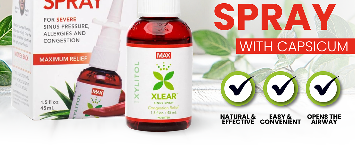 nasal spray saline xylitol allergy relief congestion natural sinus sinusitis decongestant