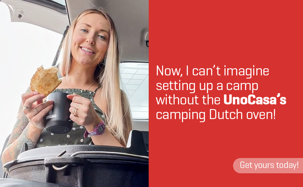 Uno Casa Cast Iron Camping Dutch Oven -Cast Iron Pot with Lid