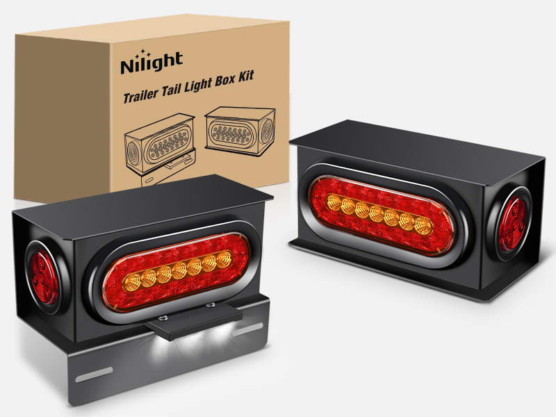 6inch oval trailer light steel box housing kit 2inch round marker light