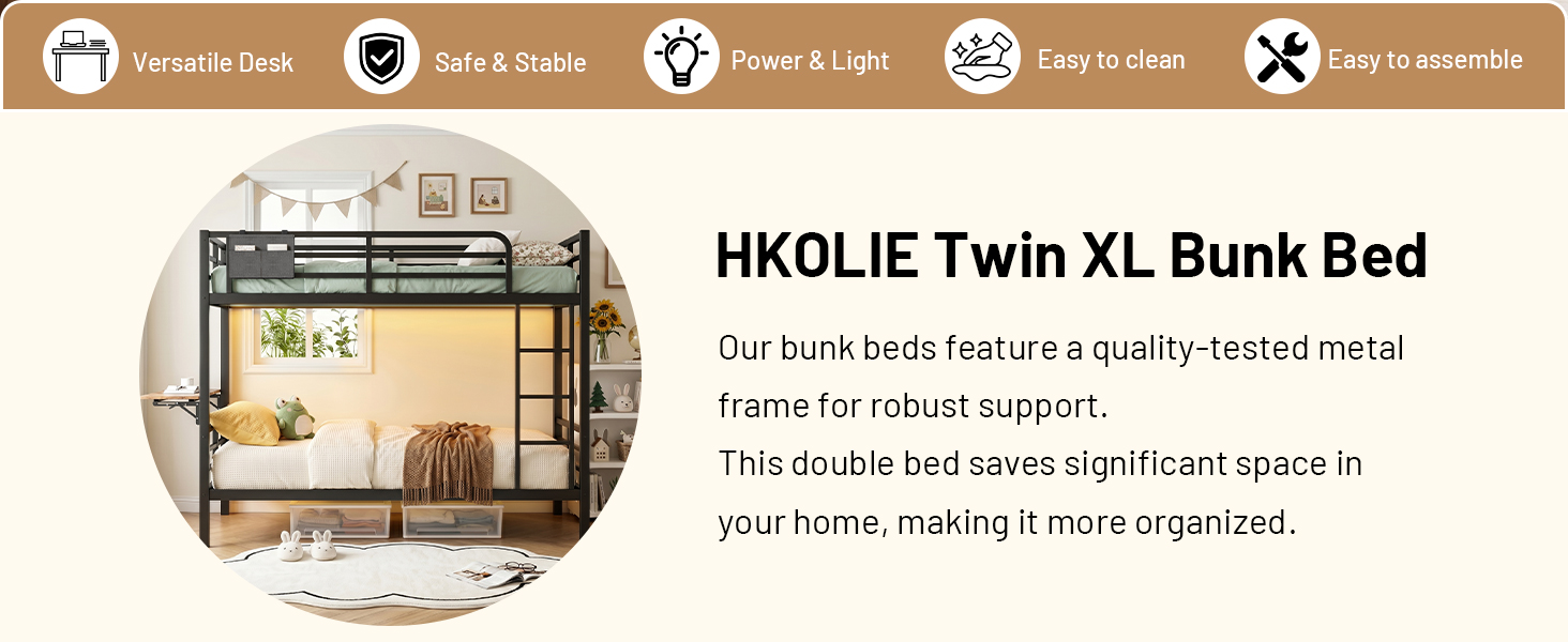 Bunk Bed with Reversible Foldable Desk