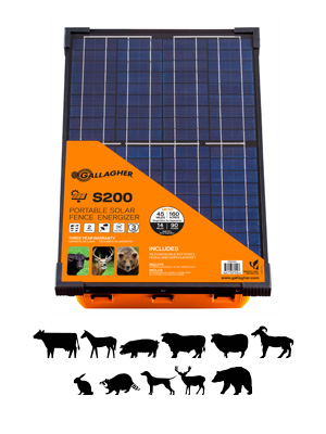 gallagher electric fence charger energizer solar livestock cattle horse dog pet wireless joule mile