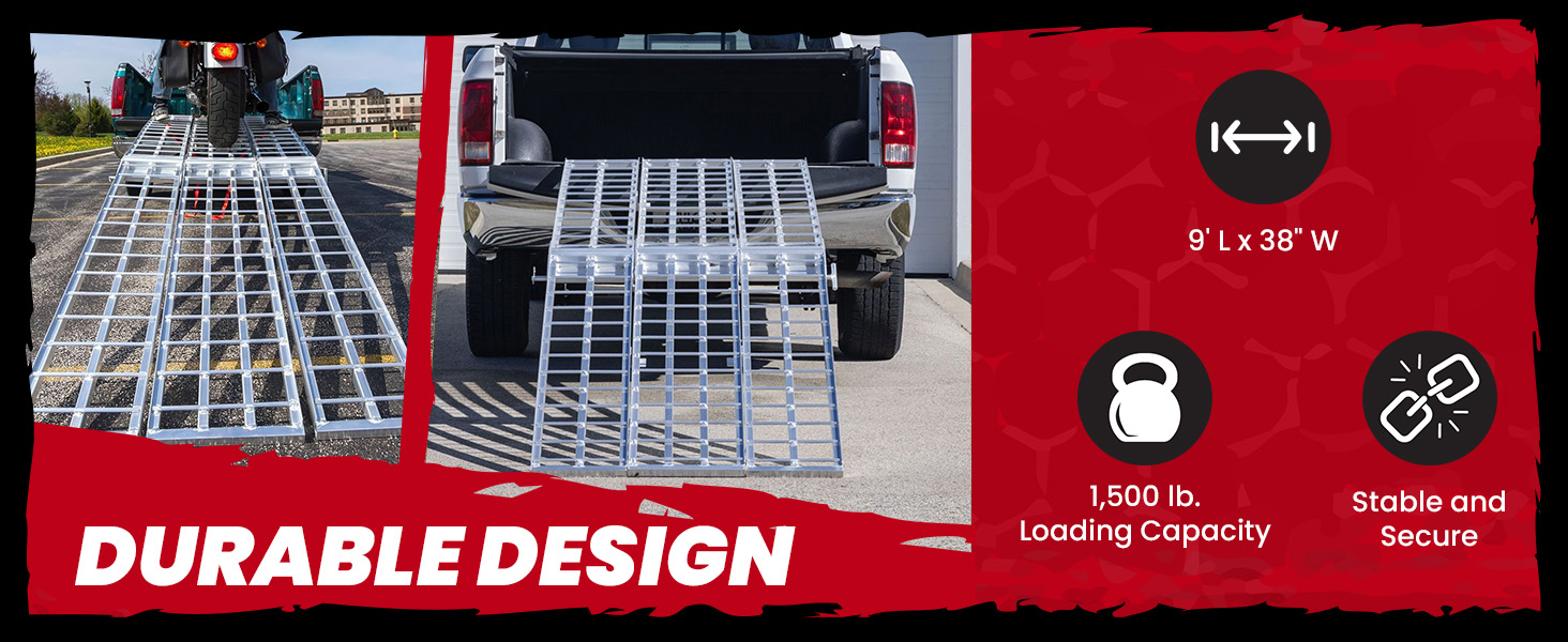 Black Widow Folding Motorcycle Ramp Durable Design