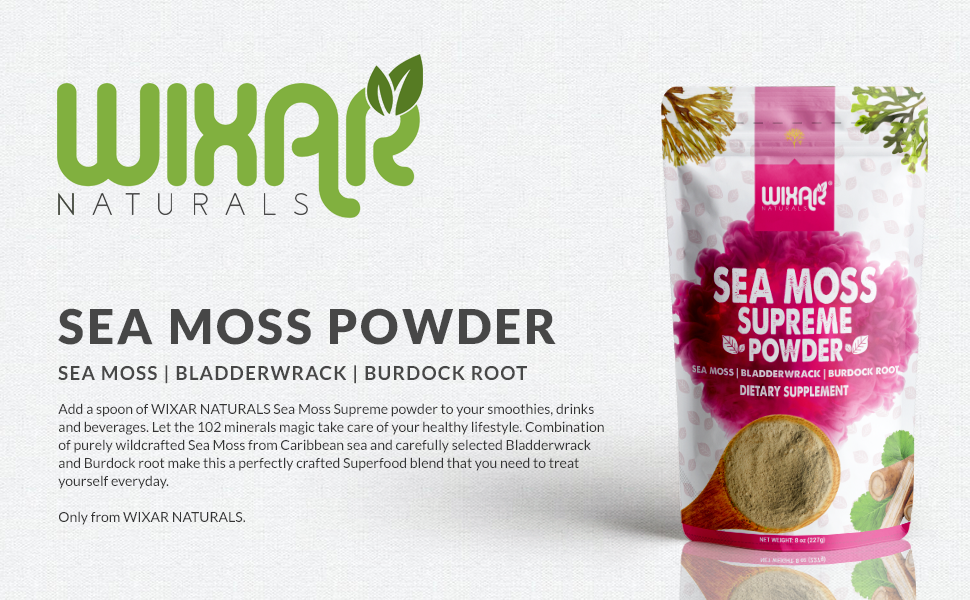sea moss immune support thyroid vegan food anti aging burdock root organic seamoss bladderwrack