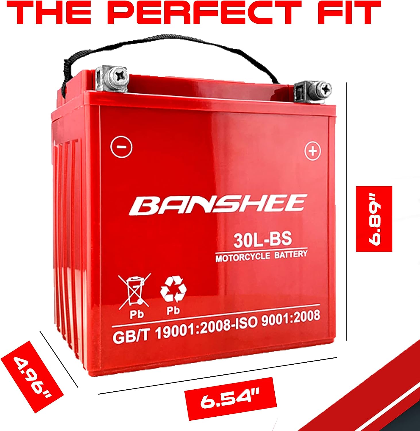 Banshee YTX30L-BS 500 CCA AGM UTV Battery for Polaris Ranger 800 2012 | 4-Year Warranty, 12V 30Ah AGM battery with 500 CCA