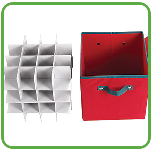 Elf Stor Ornament Storage Chest with Dividers, Red