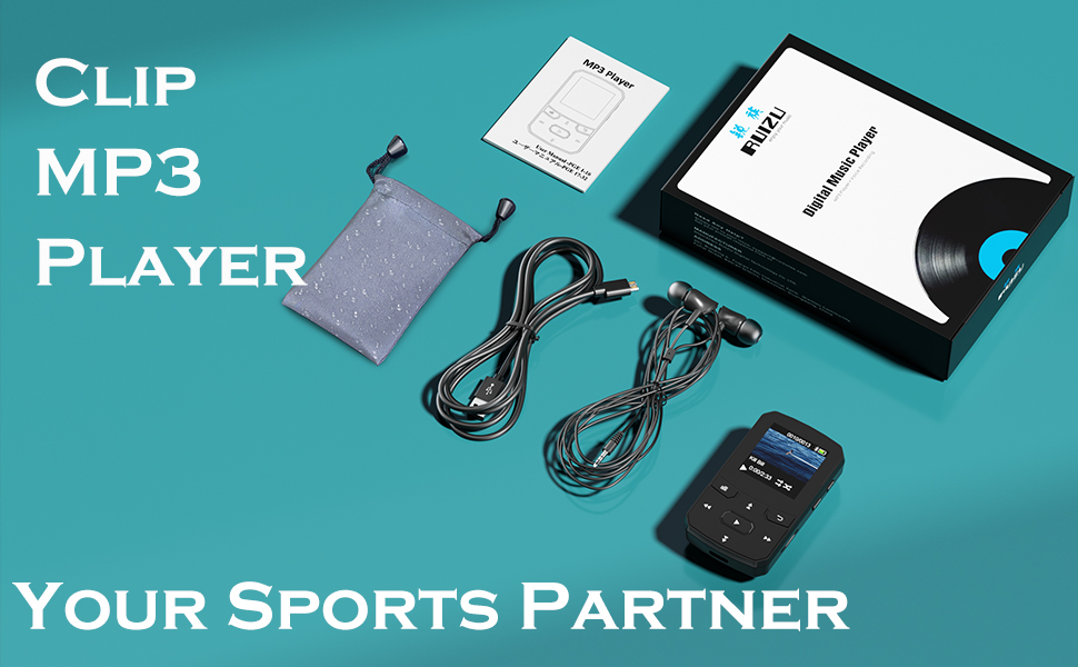 USB MP3 Player with Clip Bluetooth 5.3 FM Radio, Voice Recorder for Sport Running 128GB TF Card