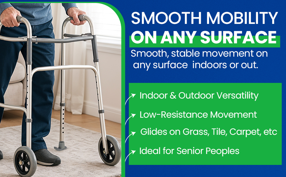 HEALTHLINE Walker 5 Inch Wheels and Glides