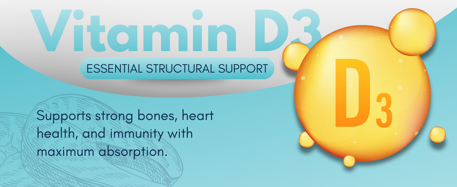 High Potency Vitamin D3 Softgels for Immunity, Bone Density, and Heart Health Support