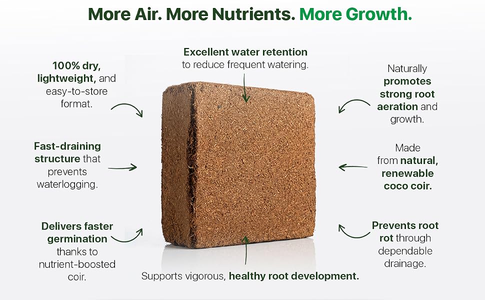 organic ready to plant compressed coco coir fully loaded brick blocks worm castings indoor outdoor