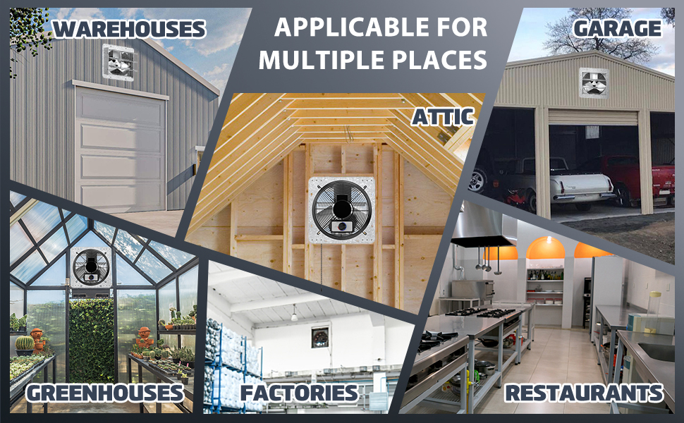 Applicable for Multiple Places. Good for Warehouses, Greenhouses, Factories, Garage, Restaurants