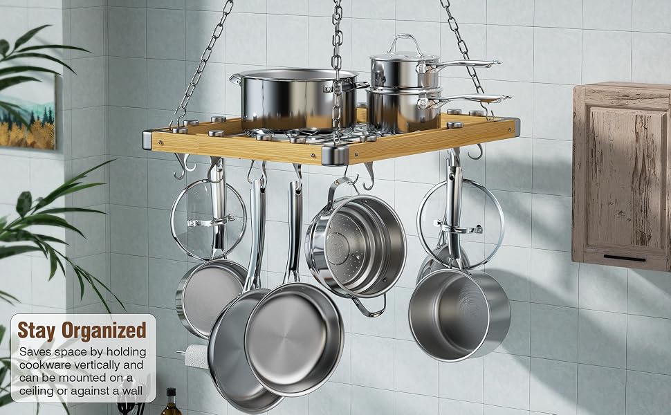 wall mounted wooden pot pack