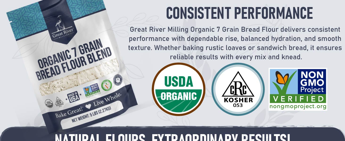 Consistent Performance Organic 7 grain bread flour dependability