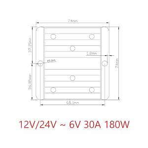 WaterProof 12V/24V to 6V 30A 180W Step Down DC/DC Power Converter Regulator