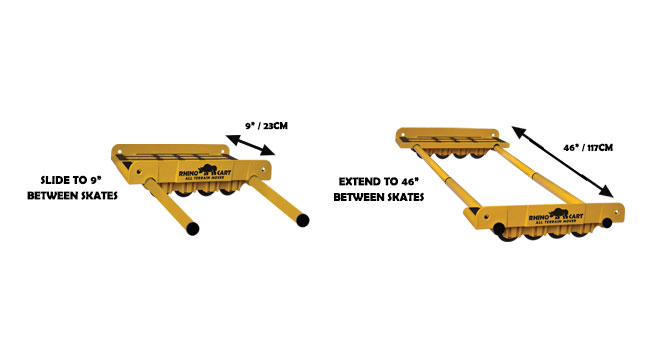Slide skate and poled to fit the item you are moving