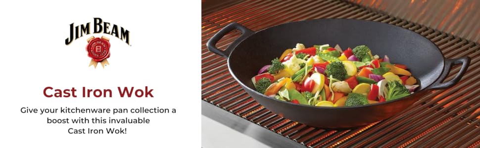 wok; grilling wok; cast iron wok; cast iron grilling wok; iron wok; outdoor cooking; bbq; grilling;