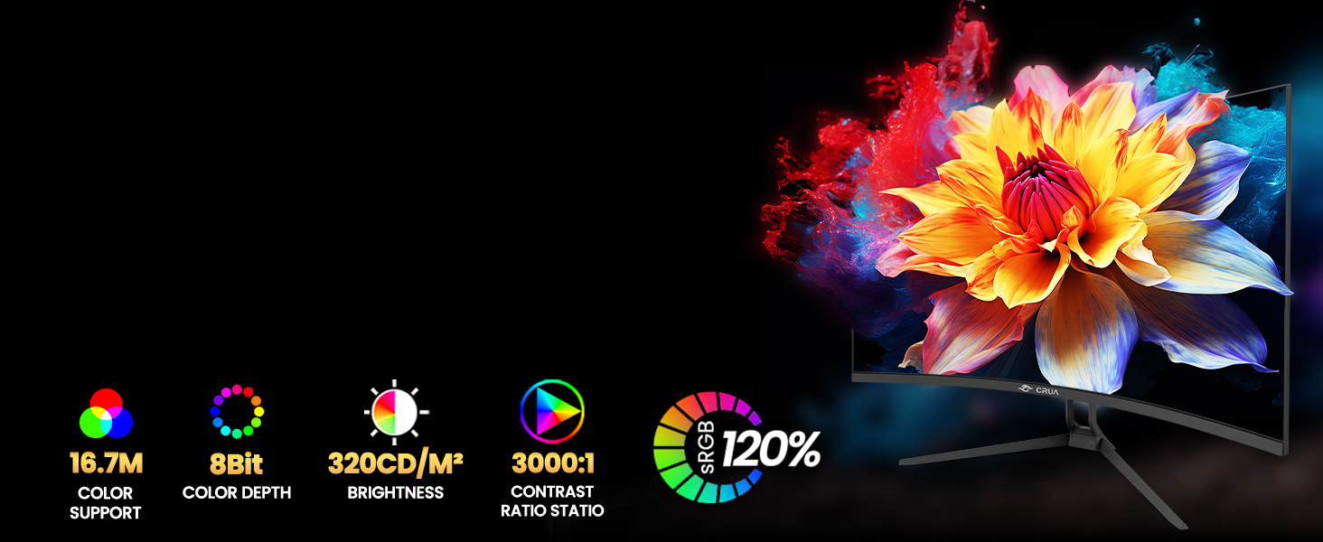 120% sRGB computer monitors offer a wider range of colors.