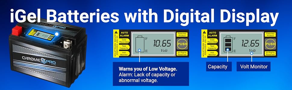 Chrome Pro Battery - iGel Batteries with Digital Display