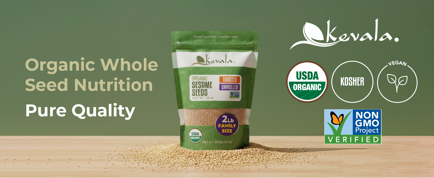 Organic Toasted Sesame Seeds, whole seed nutrition pure quality