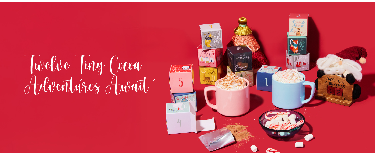 12 days of cocoa advent hot chocolate mix gift set