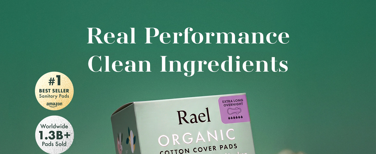 Pads for Women, Period Pads with Wings, Sanitary Napkins, Rael Organic Cotton Cover heavy absorbency
