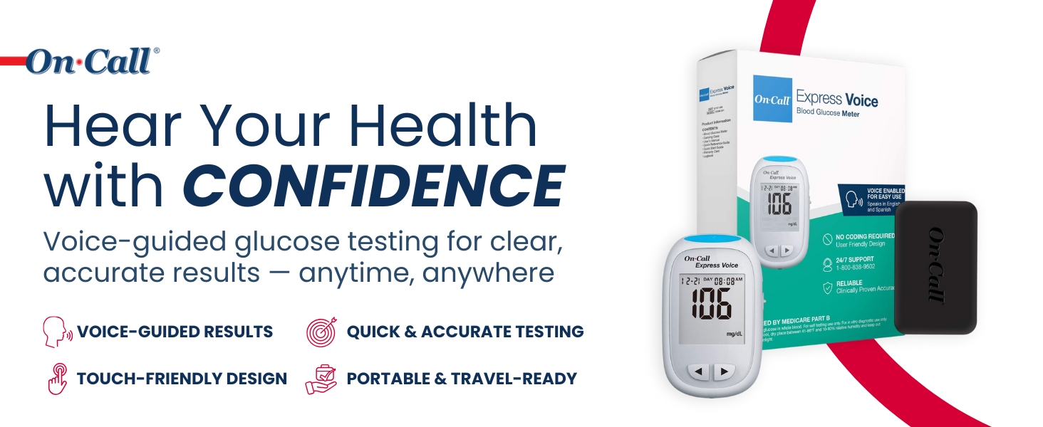 voice guided blood glucose monitor for clear accurate testing results anytime anywhere