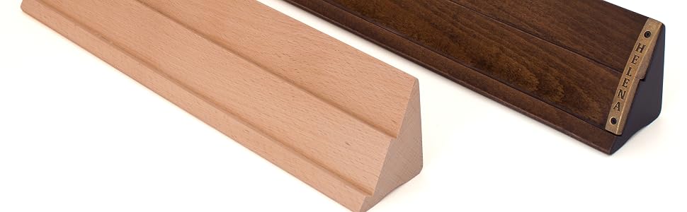 Wooden rummy tile game, raw board next to finished board.