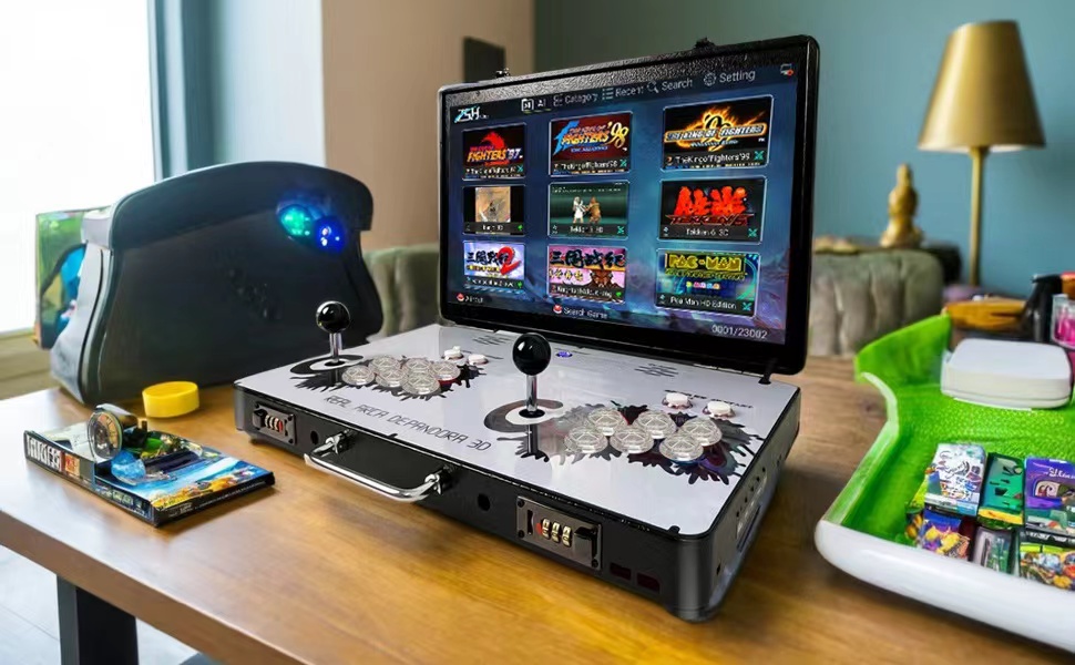 Double desktop retro game with 23000 built-in games