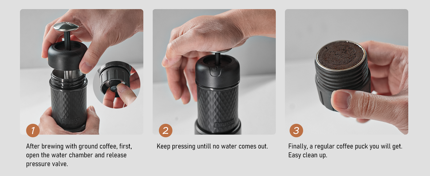 finish with a nice espresso puck