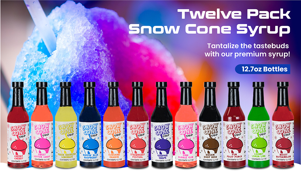 Snow Cone Pure Cane Syrup 12.7oz Twelve Pack