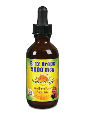Nature’s Life B12 Drops Methylcobalamin 5000 mcg Healthy Energy Metabolism Mood Support Wild Berry
