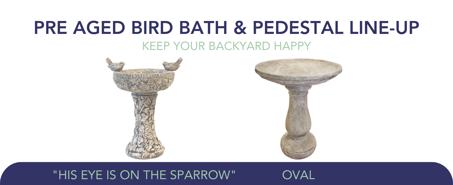 Athens &amp;#34;His Eye is on the Sparrow&amp;#34; Bird Bath, Pre Aged