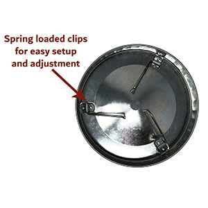 spring loaded clips for easy setup and adjustment