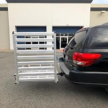 cargo carrier basket scooter hitch mount aluminum rack ramp wheelchair snowblower generator towing