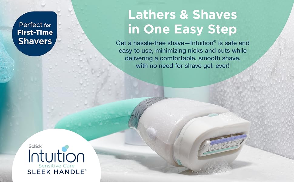 Schick Intuition One Easy Step No Shave Gel Sleek Skinny Handle Sensitive Skin Womens Shaving