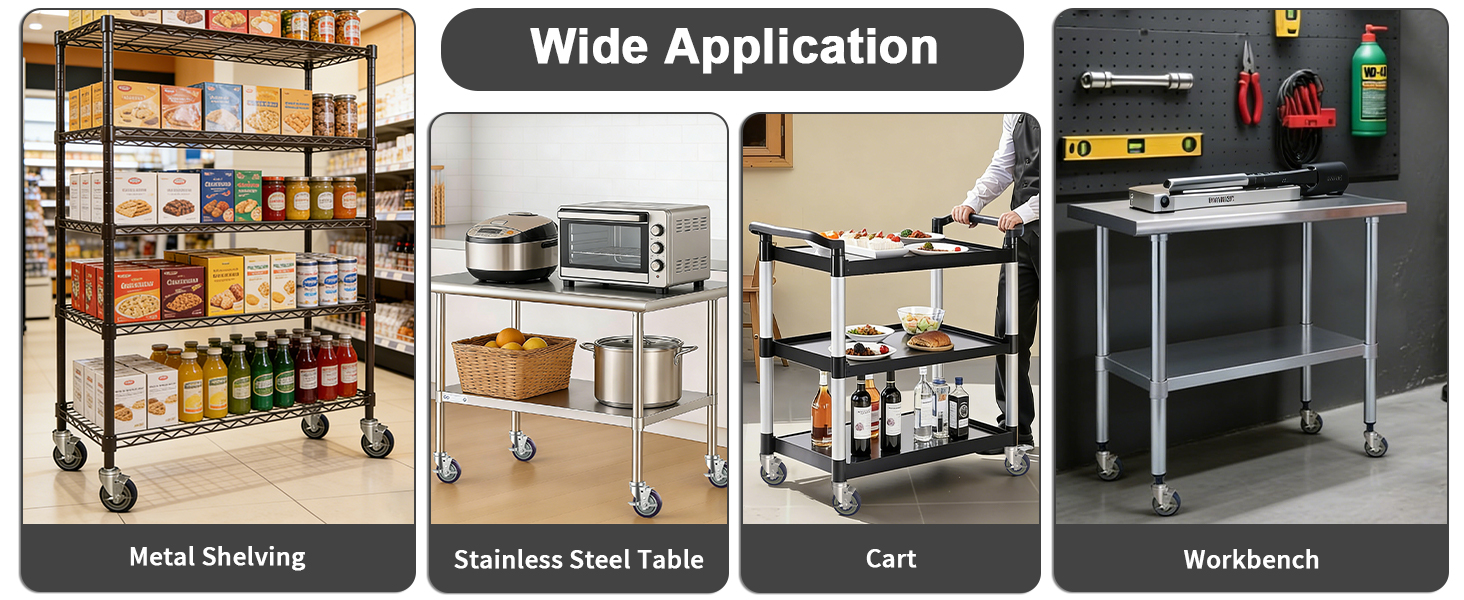Workbench Wire Shelving Garage Workshop Prep Table Utility Cart Food Truck