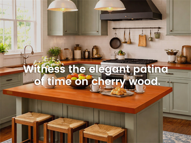Witness the elegant patina of time on cherry wood.