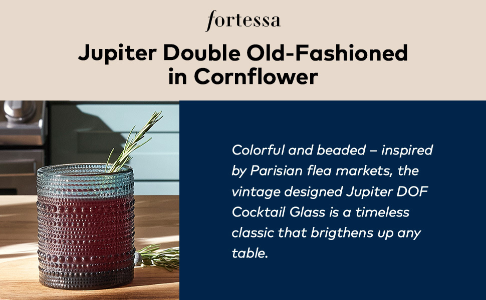 Jupiter Double Old Fashioned Cocktail Glasses in Cornflower