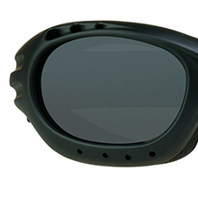 motorcycle biker goggles sun glasses shades dark grey smoke gray mirror lens strap foam blocks wind