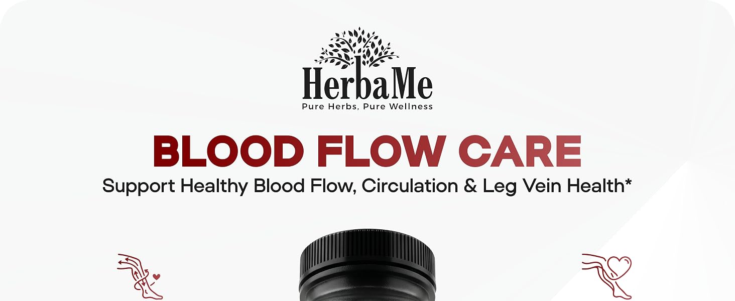Blood Flow Care circulation supplement with L-Arginine, Diosmin and Hawthorn for vascular support