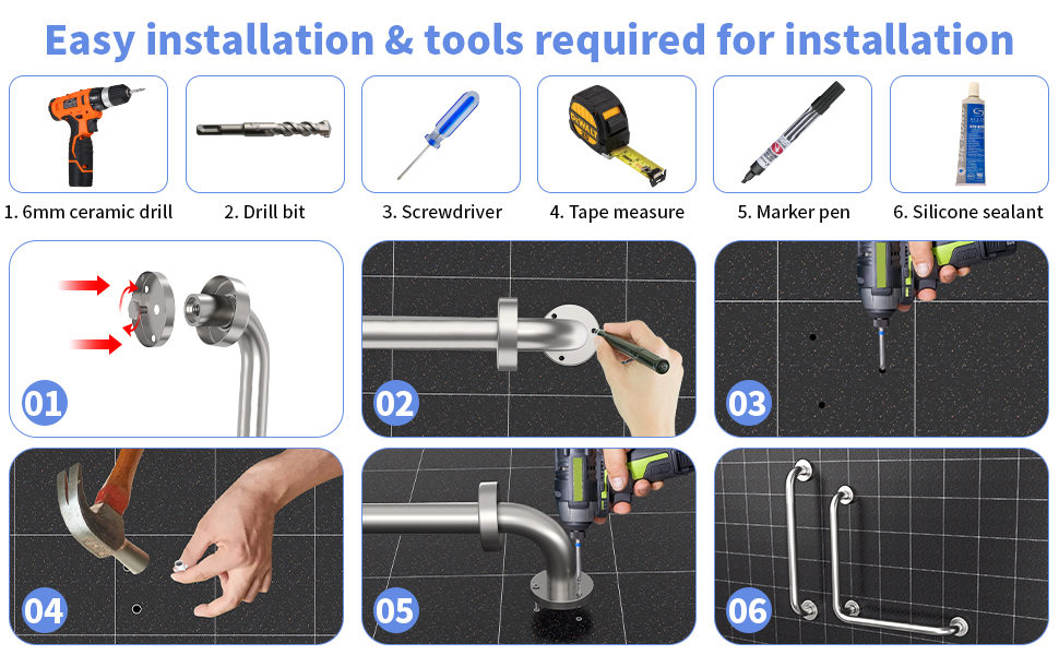 Shower grab bars for handicap